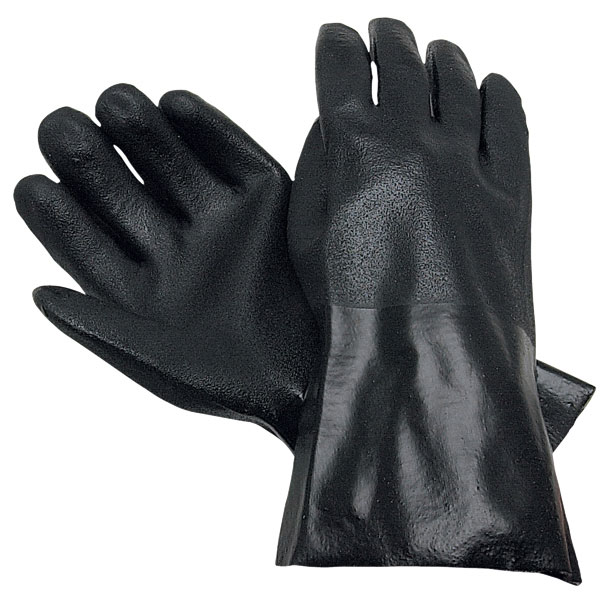 PVC Coated Double Dipped 12" Work Gloves with a Soft Interlock Lining