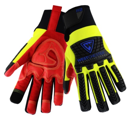 R2™ Safety Rigger Synthetic Leather Double Palm with Silicone Grip and Fabric Back