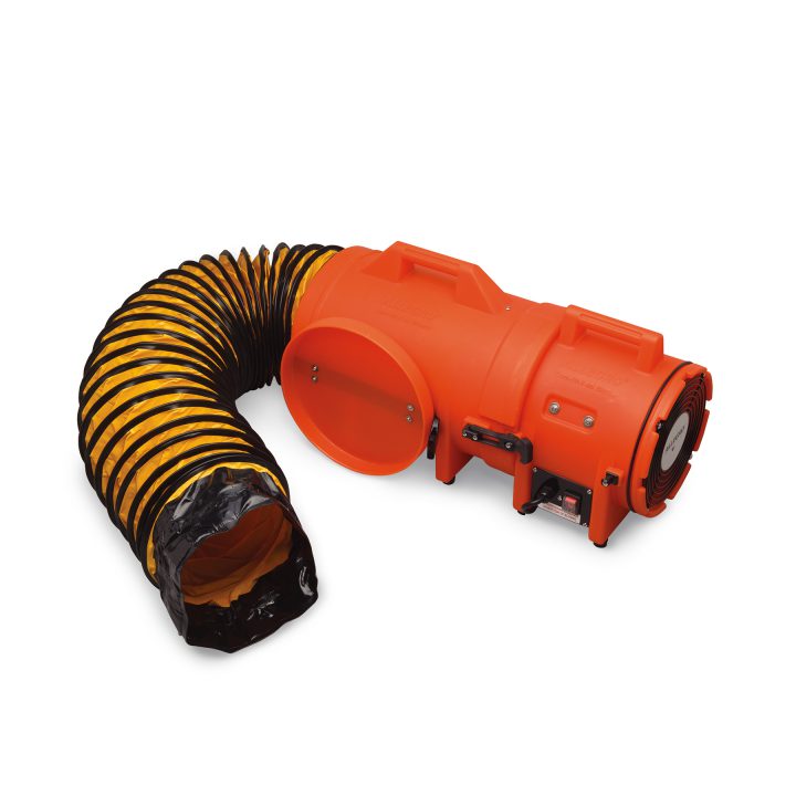 8" Axial AC Plastic Blower with Compact Canister and Ducting